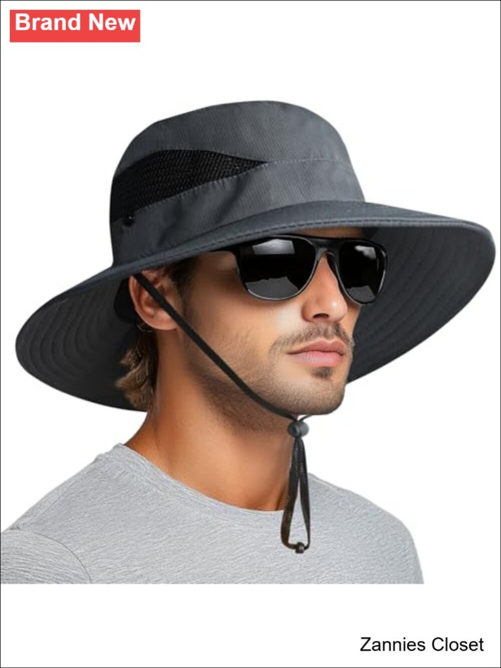 🤠 PFFY Wide Brim Bucket Sun Hat UPF 50+ Hiking Fishing Unisex